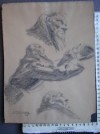 DIBUJOS A CARBONCILLO FIRMADOS R. STOLZ VICIANO 1941 