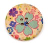 30 Flower Wood Painting Sewing Buttons Scrapbooking 