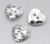 200 Silver Plated Back Heart Sewing Buttons Scrapbook 