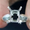 Ring Setting Sterling Silver 7x5mm.Octagon Stone#7 