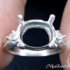 Ring Setting Sterling Silver 9x11mm.Oval Stone#7 