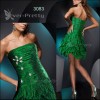 Rhinestone Strapless Ruffles Mini Dresses 03083 Size 8 