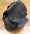 VINTAGE 80s LARGE BLACK LEATHER RUCKSACK 