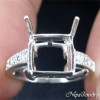 Ring Setting Sterling Silver 7.5x7.5mm.Square Stone#7 