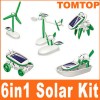 DIY 6 in 1 Solar Educational Kit Toy Boat Fan Car Robot 