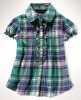 NWT RALPH LAUREN Girls Lily Beth Plaid Blouse Top 6 New 