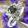 5x5MM F80W985ETR GREE PERIDOT  ENGAGEMENT RING SZ 6 