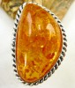 Charming Baltic Amber Ring Silver  