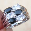 AWESOME BLACK TOPAZ GEMSTONE PRETTY HOT RING C609 SIZE6 