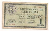 UNA PESSETA 1937 - CERVERA N° 11678 