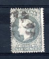 St Helena  6d Grey  (SG 29)  P.14  Fine-used 