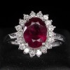 GENUINE REDDISH PINK RUBY 925 SILVER RING SZ 6.75 