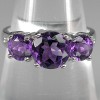 SUPERB GENUINE TOP RICH PURPLE AMETHYST 925 SILVER RING 