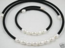 7-8MM White Cultured Pearl Necklace bracelet  