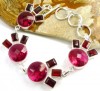 Beautiful Cherry Quartz, Garnet Bracelet Silver  