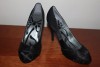 Ladies F&F Black Satin Stiletto Heels Shoes 5 EU 38 