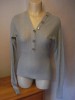 FORNARINA grey knitted v neck jumper - small (8-10) 