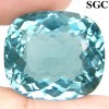 32.28  ct. Rare Cushion Facet Greenish Aquamarine NR! 