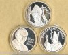 SET OF 3 POPE JOHN PAUL II GOOD LUCK TO YOU SILVER COIN 