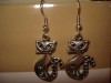 pendientes plata tibetana colgante gato gatito vintage 