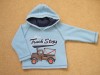 M&S Pale Blue Hooded Fleece Top Size 12-18 Mths VGC 