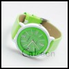 Leather Crystal Sports Quartz Lady Fashion Watch Green 