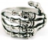 Men Skeleton Hand Solid Stainless Steel Ring R031 Size9 