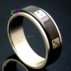 B7628 Men's Black Dice Stainless Steel Spin Ring Size 8 