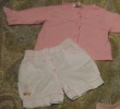 Heart buttoning top+white bubble shorts-George/EarlyDay 