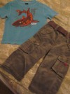 Shark applique top+cord cargo pants+belt-GAP/Next 