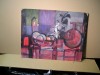 THE RED STILL LIFE, OIL ON CANVAS BOARD ,ORIGINAL 