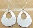 silver tone huge drop pendant dangle earrings ZSE029 