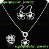 Flower pendant Necklace Earrings Ring Sets silver S131Q 