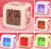 reloj hello kitty alarma despertador led colores 