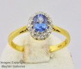 Superb Antique Ceylon Blue Sapphire 12 Diamond Ring NR! 