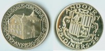 1965 Andorra KM7 Silver Proof 25 Diners 