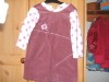 VERTBAUDET pink top & matching pinefore dress 2-3 