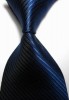 Stripes Dark Blue JACQUARD WOVEN Silk Men's Tie Necktie 