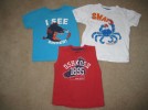 BOYS 3T LOT OF 3 OSHKOSH T-SHIRTS CRAB SEAHORSE GUC 