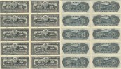 CUBA 1897 20 CENTAVOS 2 UNCUT SHEETS OF 10 UNC NOTES 