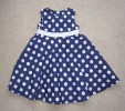 MOTHERCARE Navy & White Spotted Dress - Age 12-18 Mths  