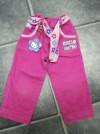 M & S HOT PINK HELLO KITTY JEANS, BELT & KEYRING 2-3 