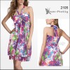 Sexy Tropical Flower Print Summer Dress 02105 Size 8 