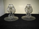 LOVELY PAIR OF CLEAR FOSTORIA GLASS CANDLESTICKS 