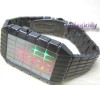 Lines-Geomesh Tokyo digital Multicolor LED Watch Black 