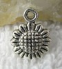 180pcs Antiqued silver sunflower charm FC10257 