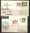 Germany stamps on 3 Special Flight PC's 1959-61 