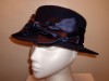 NAVY BLUE WOOL FELT SATIN BAND RIDING STYLE HAT 57cm 