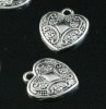 Free Ship! 20pcs tibetan silver heart charms 15x17mm 