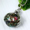 27x20mm Ball Abalone MOP Shell Palm Clasp Pendant 1pc 